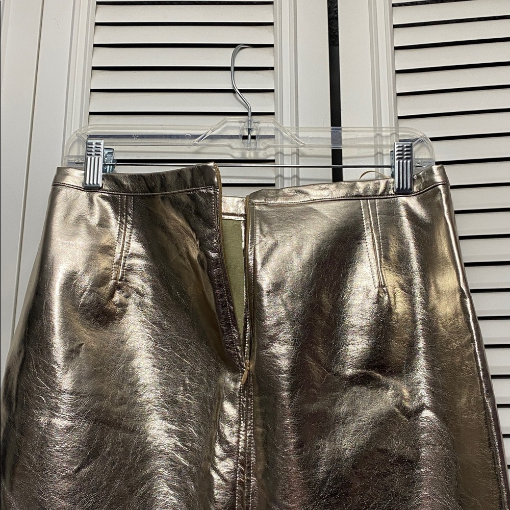 Soaked Danila Metallic Gold Midi Vegan Leather Skirt - Picture 7 of 8